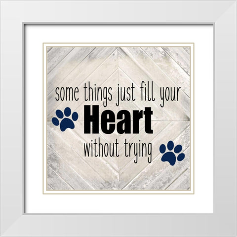 Paws B White Modern Wood Framed Art Print with Double Matting by Allen, Kimberly