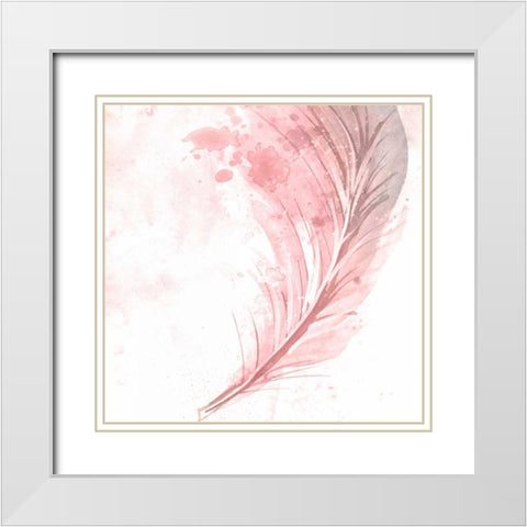 Feathered White 1 White Modern Wood Framed Art Print with Double Matting by Allen, Kimberly