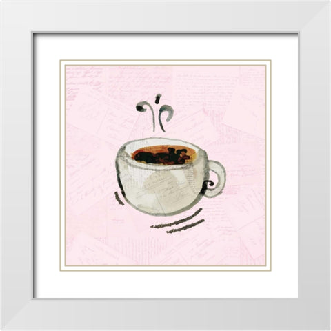 Coffee Time 1 White Modern Wood Framed Art Print with Double Matting by Allen, Kimberly