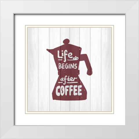 Kitchen Life 1 White Modern Wood Framed Art Print with Double Matting by Allen, Kimberly