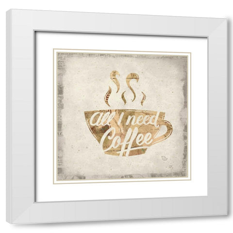 Coffee Time 2 White Modern Wood Framed Art Print with Double Matting by Allen, Kimberly