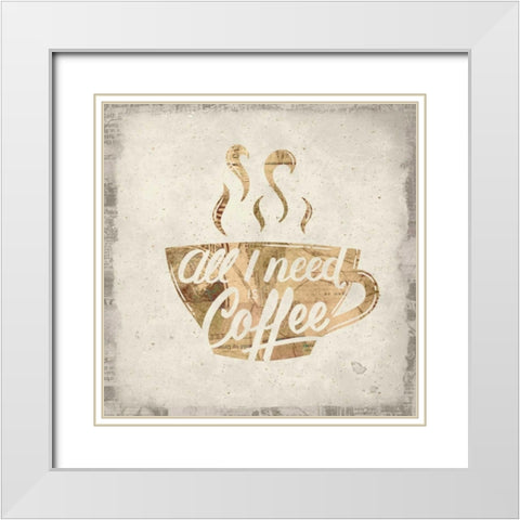 Coffee Time 2 White Modern Wood Framed Art Print with Double Matting by Allen, Kimberly