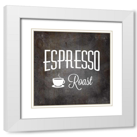 Espresso 1 White Modern Wood Framed Art Print with Double Matting by Allen, Kimberly