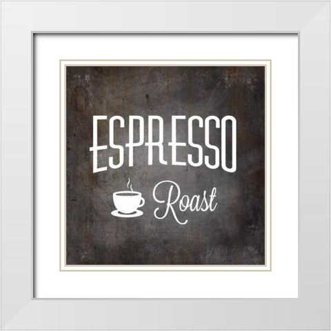 Espresso 1 White Modern Wood Framed Art Print with Double Matting by Allen, Kimberly