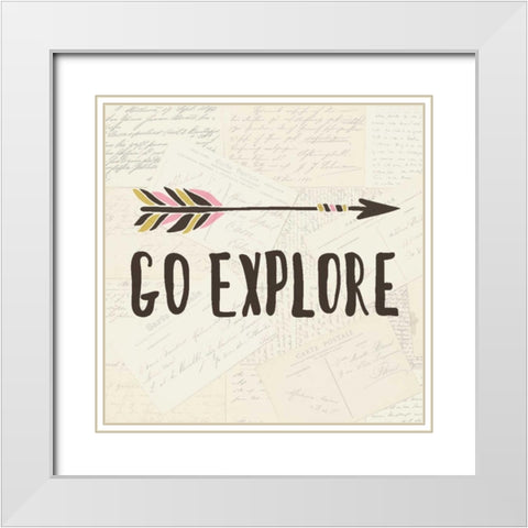Explore 1 White Modern Wood Framed Art Print with Double Matting by Allen, Kimberly