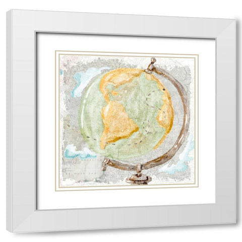 World Traveler 2 White Modern Wood Framed Art Print with Double Matting by Allen, Kimberly