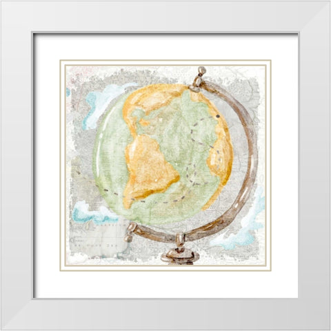 World Traveler 2 White Modern Wood Framed Art Print with Double Matting by Allen, Kimberly