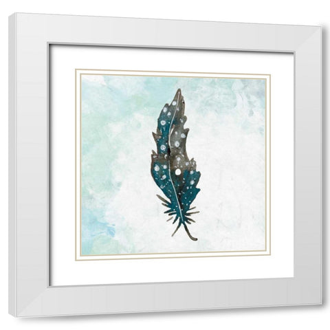 Feathered Blues 1 White Modern Wood Framed Art Print with Double Matting by Allen, Kimberly