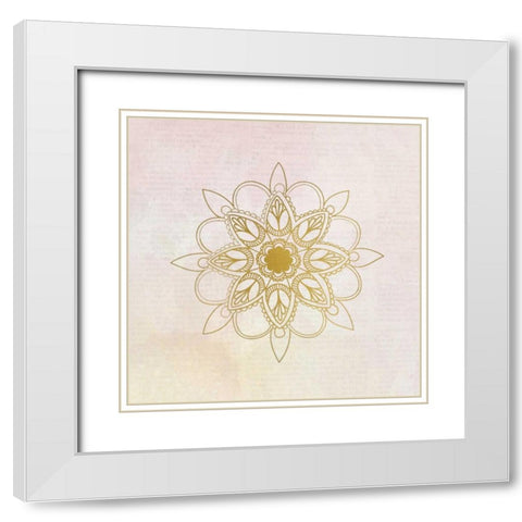 Newspaper Mandala 1 White Modern Wood Framed Art Print with Double Matting by Allen, Kimberly