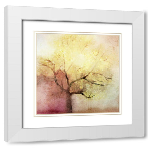 Shades of Autumn White Modern Wood Framed Art Print with Double Matting by Allen, Kimberly