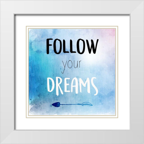 Follow White Modern Wood Framed Art Print with Double Matting by Allen, Kimberly