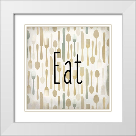 Eat Pray Love 1 White Modern Wood Framed Art Print with Double Matting by Allen, Kimberly