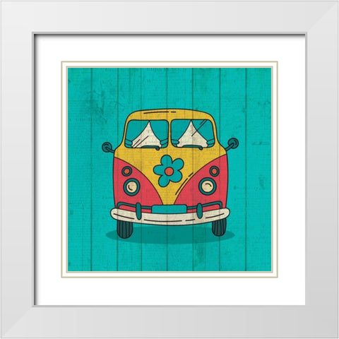 Groovy 3 White Modern Wood Framed Art Print with Double Matting by Allen, Kimberly