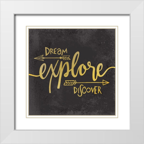 Adventure Awaits 3 White Modern Wood Framed Art Print with Double Matting by Allen, Kimberly