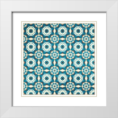 Mosaics White Modern Wood Framed Art Print with Double Matting by Allen, Kimberly