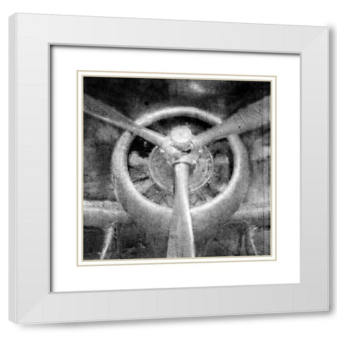 Propeller B-W White Modern Wood Framed Art Print with Double Matting by Allen, Kimberly