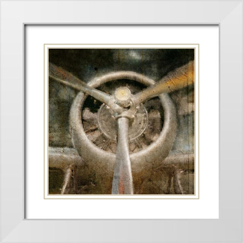 Propeller White Modern Wood Framed Art Print with Double Matting by Allen, Kimberly
