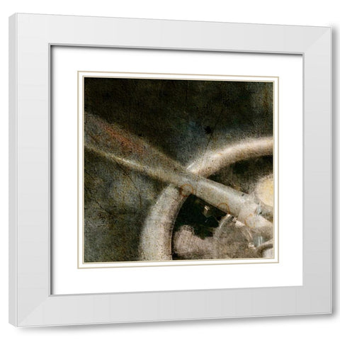 Propeller A - top left White Modern Wood Framed Art Print with Double Matting by Allen, Kimberly
