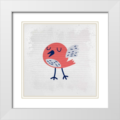 Song Bird 1 White Modern Wood Framed Art Print with Double Matting by Allen, Kimberly