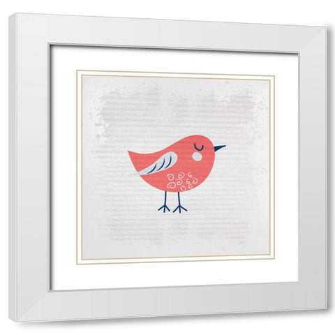 Song Bird 3 White Modern Wood Framed Art Print with Double Matting by Allen, Kimberly
