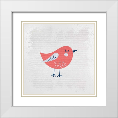 Song Bird 3 White Modern Wood Framed Art Print with Double Matting by Allen, Kimberly