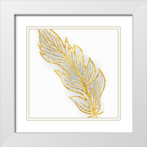 Phoenix Feather 1 White Modern Wood Framed Art Print with Double Matting by Allen, Kimberly