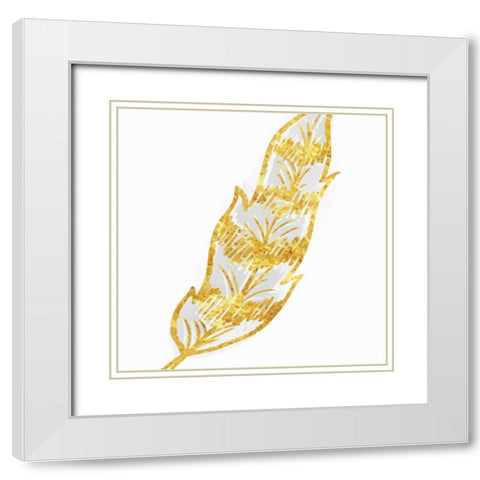 Phoenix Feather 2 White Modern Wood Framed Art Print with Double Matting by Allen, Kimberly