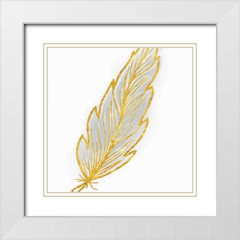 Phoenix Feather 3 White Modern Wood Framed Art Print with Double Matting by Allen, Kimberly