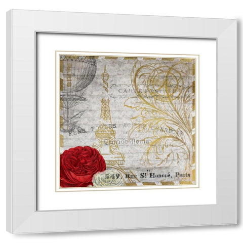 Golden Travel 1 White Modern Wood Framed Art Print with Double Matting by Allen, Kimberly