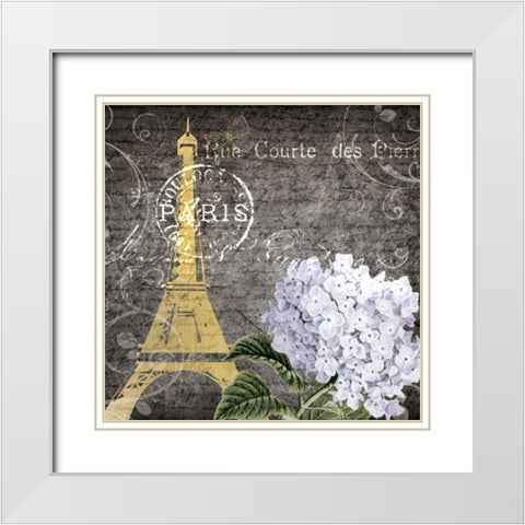 Paris in Spring 1 White Modern Wood Framed Art Print with Double Matting by Allen, Kimberly
