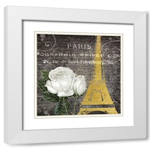 Paris in Spring 2 White Modern Wood Framed Art Print with Double Matting by Allen, Kimberly