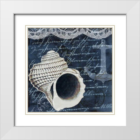 Shell Dreams 1 White Modern Wood Framed Art Print with Double Matting by Allen, Kimberly