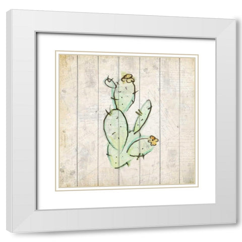 Watercolor Cactus 2 White Modern Wood Framed Art Print with Double Matting by Allen, Kimberly