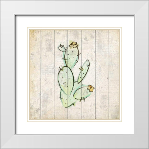 Watercolor Cactus 2 White Modern Wood Framed Art Print with Double Matting by Allen, Kimberly