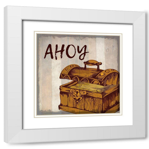 Pirate B White Modern Wood Framed Art Print with Double Matting by Kimberly, Allen