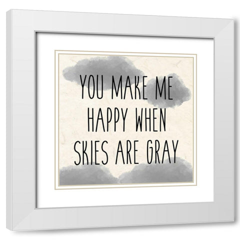 You Are My Sunshine B White Modern Wood Framed Art Print with Double Matting by Kimberly, Allen