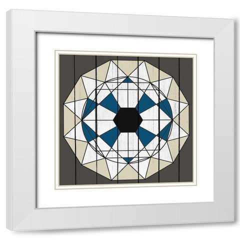 Star Geo White Modern Wood Framed Art Print with Double Matting by Kimberly, Allen