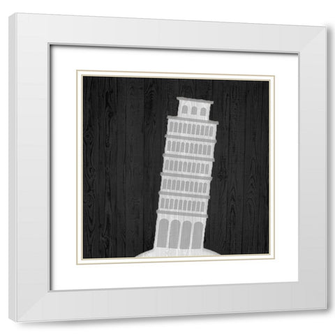 Pisa White Modern Wood Framed Art Print with Double Matting by Kimberly, Allen