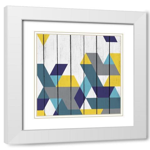 Geo 1 White Modern Wood Framed Art Print with Double Matting by Kimberly, Allen