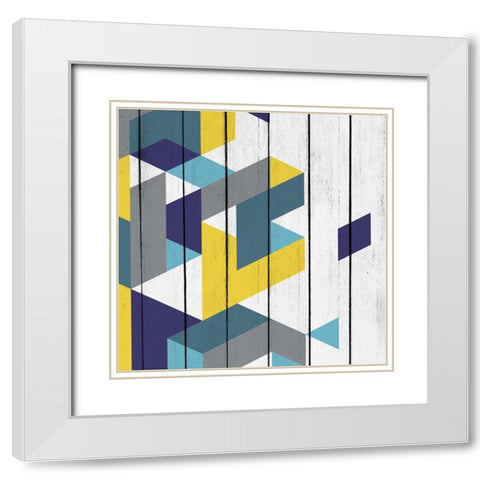 Geo 2 White Modern Wood Framed Art Print with Double Matting by Kimberly, Allen