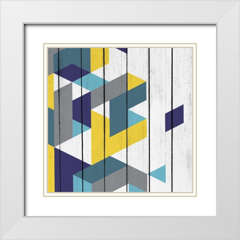 Geo 2 White Modern Wood Framed Art Print with Double Matting by Kimberly, Allen
