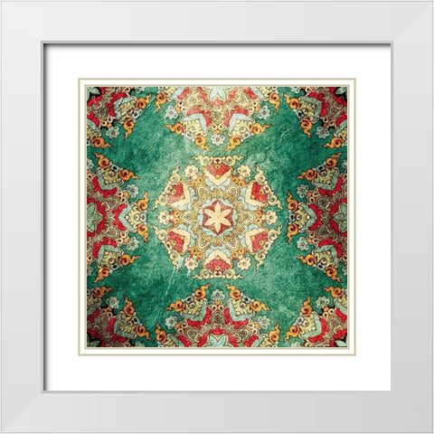 Tiled 1 White Modern Wood Framed Art Print with Double Matting by Kimberly, Allen