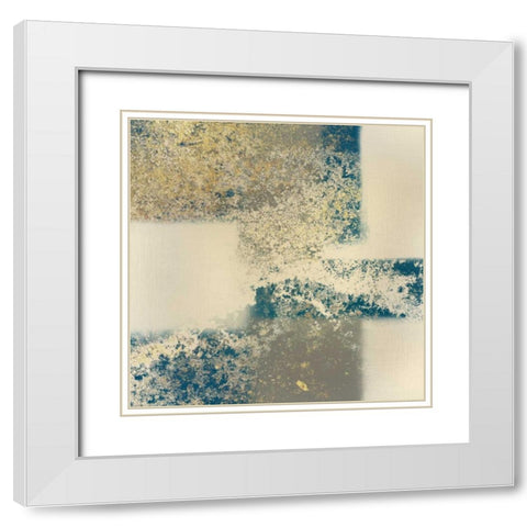 Blocking Gold 1 White Modern Wood Framed Art Print with Double Matting by Allen, Kimberly