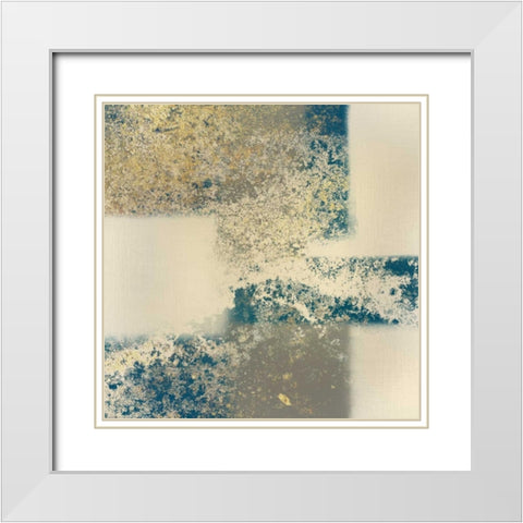 Blocking Gold 1 White Modern Wood Framed Art Print with Double Matting by Allen, Kimberly