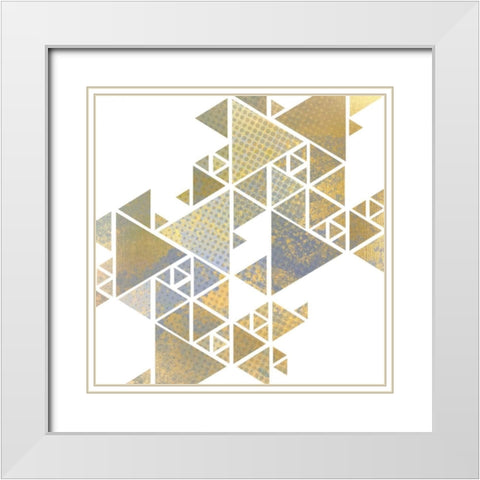 Triangle Gold 1 White Modern Wood Framed Art Print with Double Matting by Allen, Kimberly
