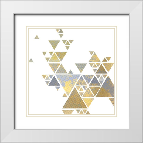 Triangle Gold 2 White Modern Wood Framed Art Print with Double Matting by Allen, Kimberly