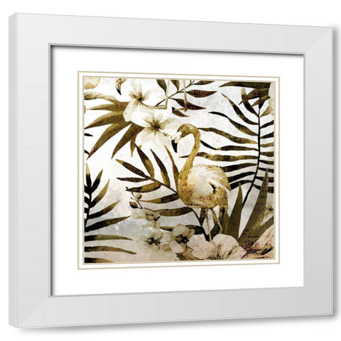 Birds of Paradise 1 White Modern Wood Framed Art Print with Double Matting by Kimberly, Allen