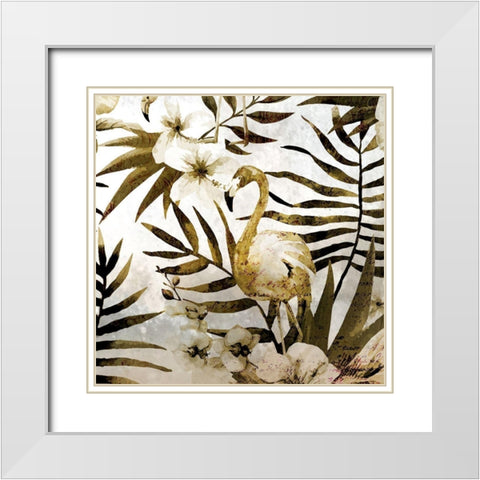 Birds of Paradise 1 White Modern Wood Framed Art Print with Double Matting by Kimberly, Allen