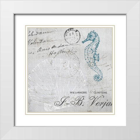 Vintage Shells 2 White Modern Wood Framed Art Print with Double Matting by Kimberly, Allen