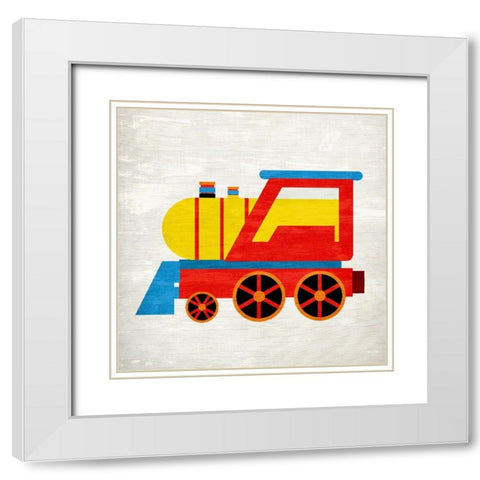 Choo Choo 2 White Modern Wood Framed Art Print with Double Matting by Kimberly, Allen